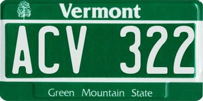 VT license plate ACV322