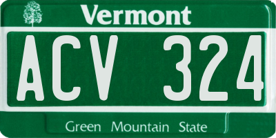 VT license plate ACV324