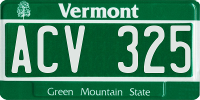 VT license plate ACV325