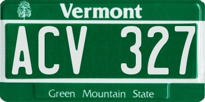 VT license plate ACV327