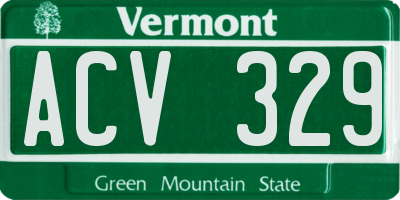 VT license plate ACV329