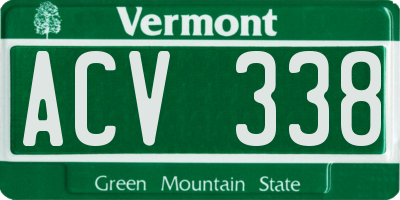 VT license plate ACV338
