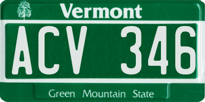 VT license plate ACV346