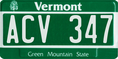 VT license plate ACV347