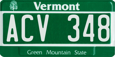 VT license plate ACV348