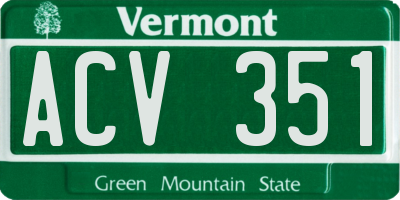 VT license plate ACV351