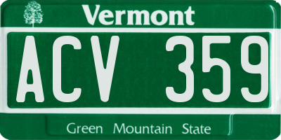 VT license plate ACV359