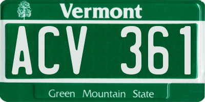 VT license plate ACV361
