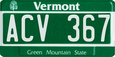 VT license plate ACV367