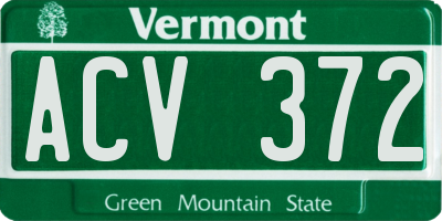 VT license plate ACV372