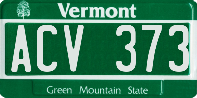 VT license plate ACV373