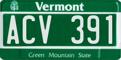 VT license plate ACV391