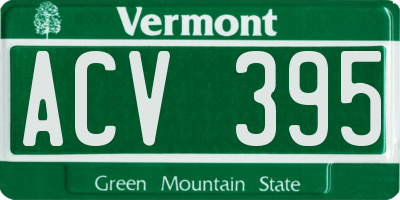 VT license plate ACV395
