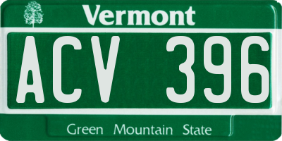 VT license plate ACV396