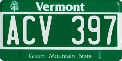 VT license plate ACV397