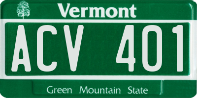 VT license plate ACV401