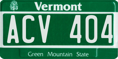 VT license plate ACV404