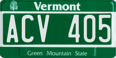 VT license plate ACV405