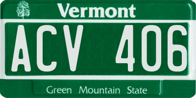 VT license plate ACV406