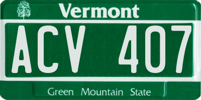 VT license plate ACV407