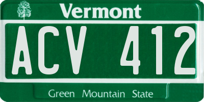 VT license plate ACV412