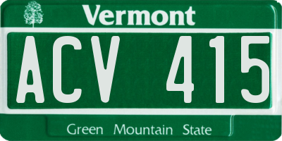 VT license plate ACV415