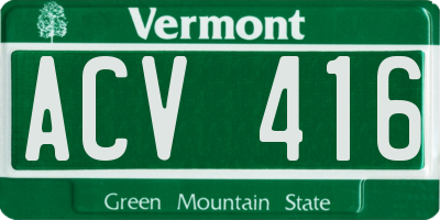 VT license plate ACV416