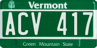 VT license plate ACV417