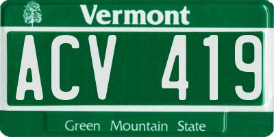VT license plate ACV419