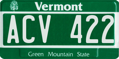 VT license plate ACV422