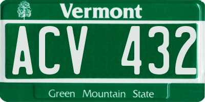 VT license plate ACV432