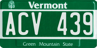 VT license plate ACV439