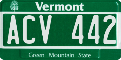 VT license plate ACV442