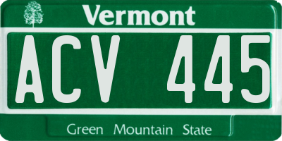 VT license plate ACV445