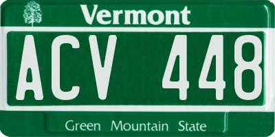 VT license plate ACV448