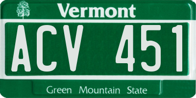 VT license plate ACV451