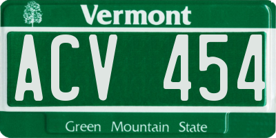 VT license plate ACV454