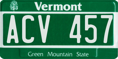 VT license plate ACV457