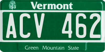 VT license plate ACV462