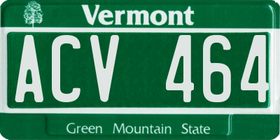 VT license plate ACV464
