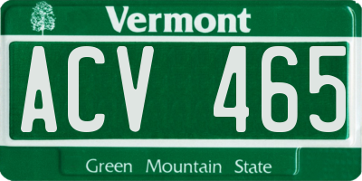 VT license plate ACV465