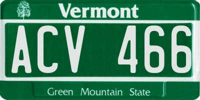 VT license plate ACV466