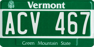 VT license plate ACV467