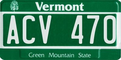 VT license plate ACV470
