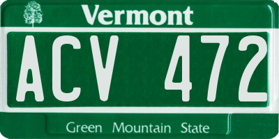 VT license plate ACV472