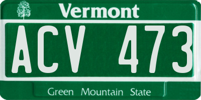 VT license plate ACV473