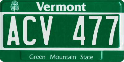 VT license plate ACV477
