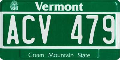 VT license plate ACV479