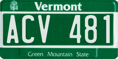 VT license plate ACV481