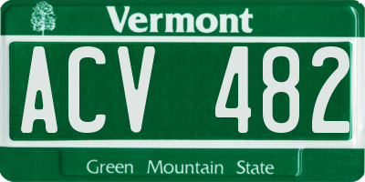 VT license plate ACV482